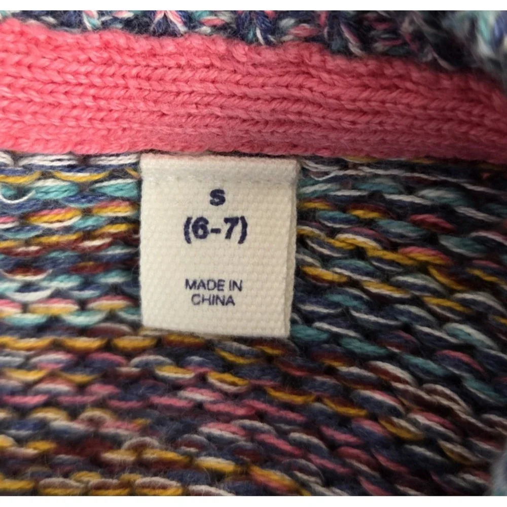 Gap Kids Open Cardigan Sweater Marble Ombre Girls S 6-7 Primrose Boho Hippie Y2K